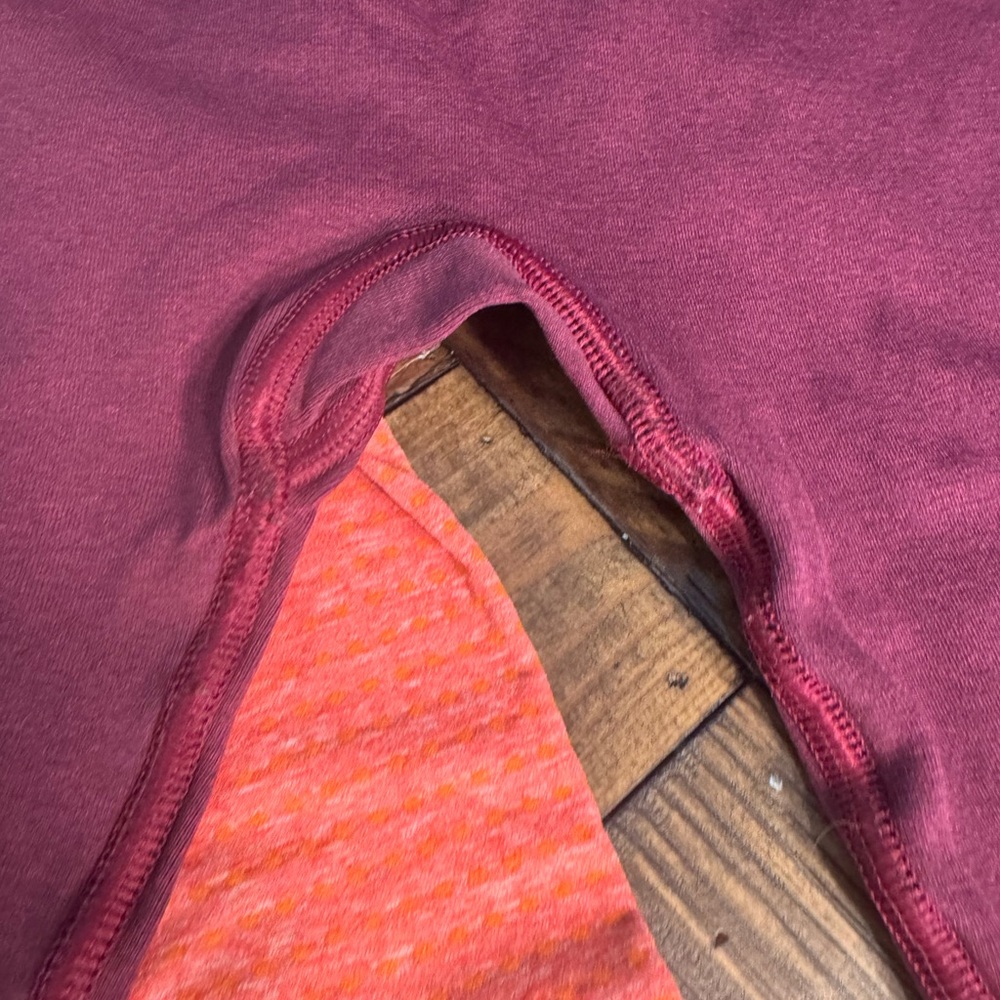 ☀️☀️☀️GYM SHARK Women’s Seamless Active Leggings - Maroon & Orange - Picture 8 of 10